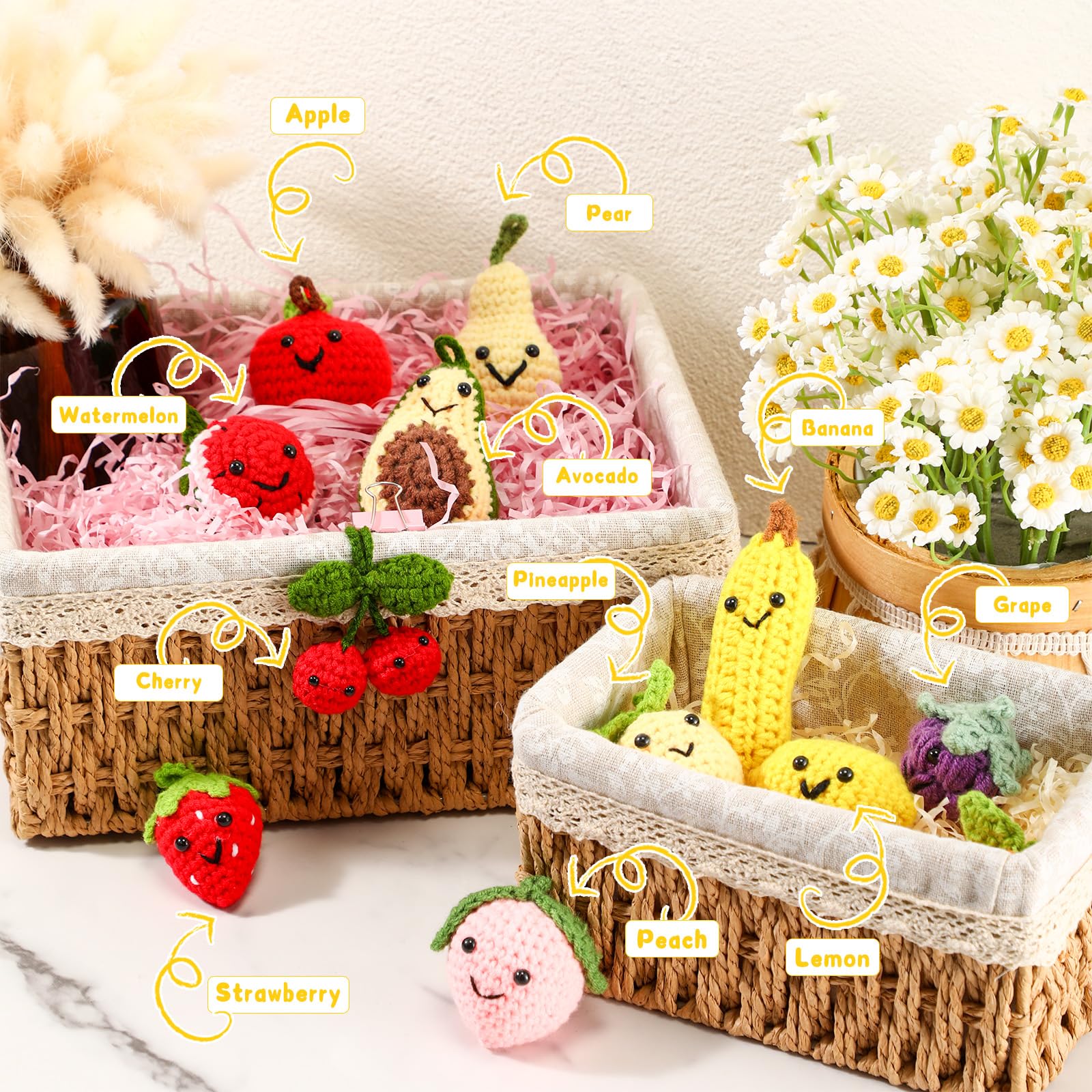 Amazon.com: Mindsoft 12 Pcs Inspirational Positive Fruit Crochet